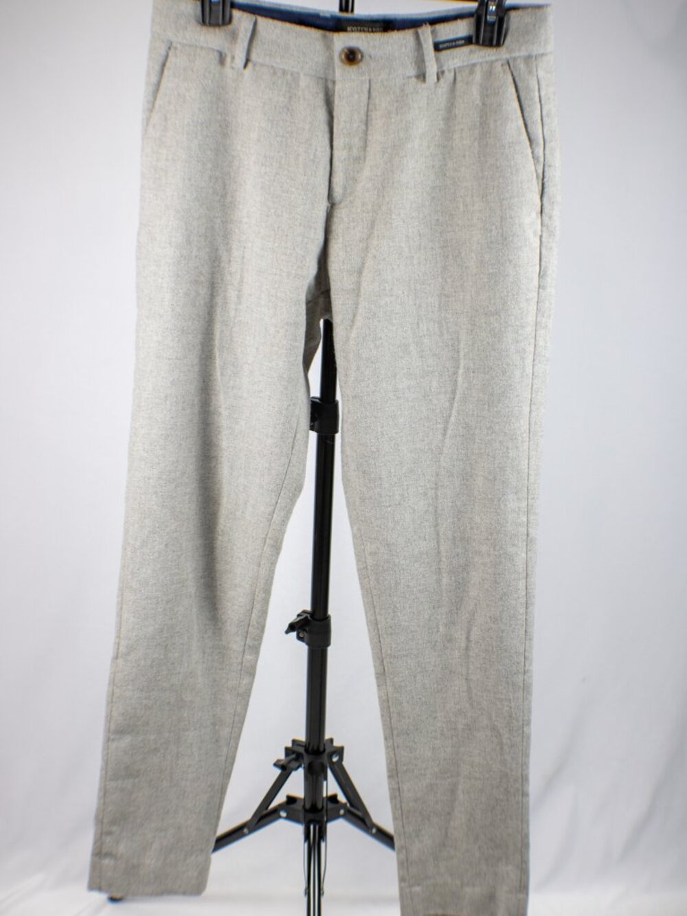 Scotch & Soda Amsterdam Couture Mens Trousers Pants W28 L32 Grey Tweed Stretch
